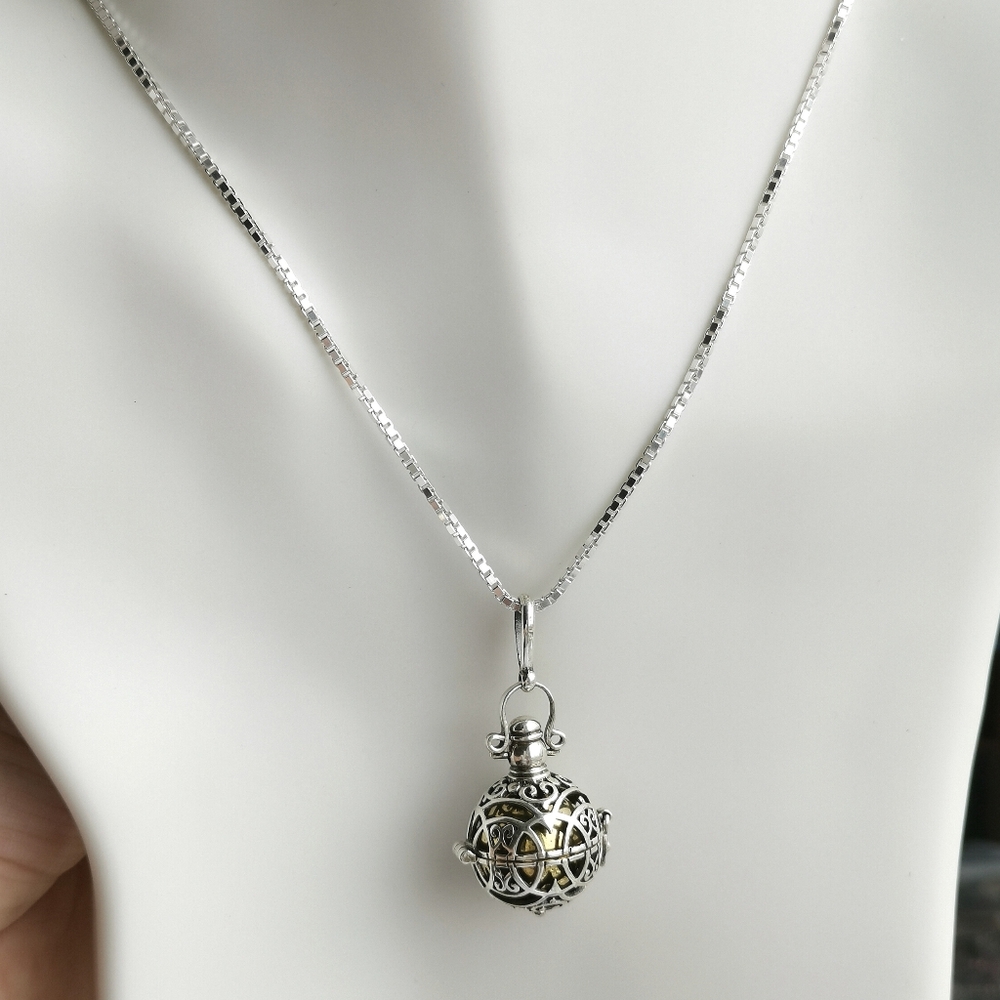 Sterling Silver harmony ball locket pendant Meditation Scent - Picture 8 of 9
